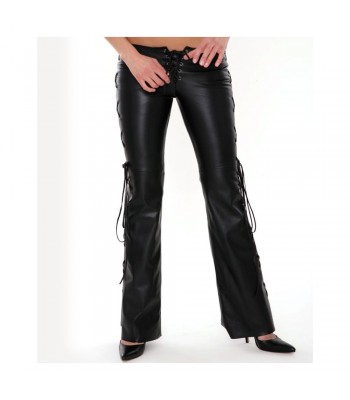 Women Faux Lace Up Club Pants 